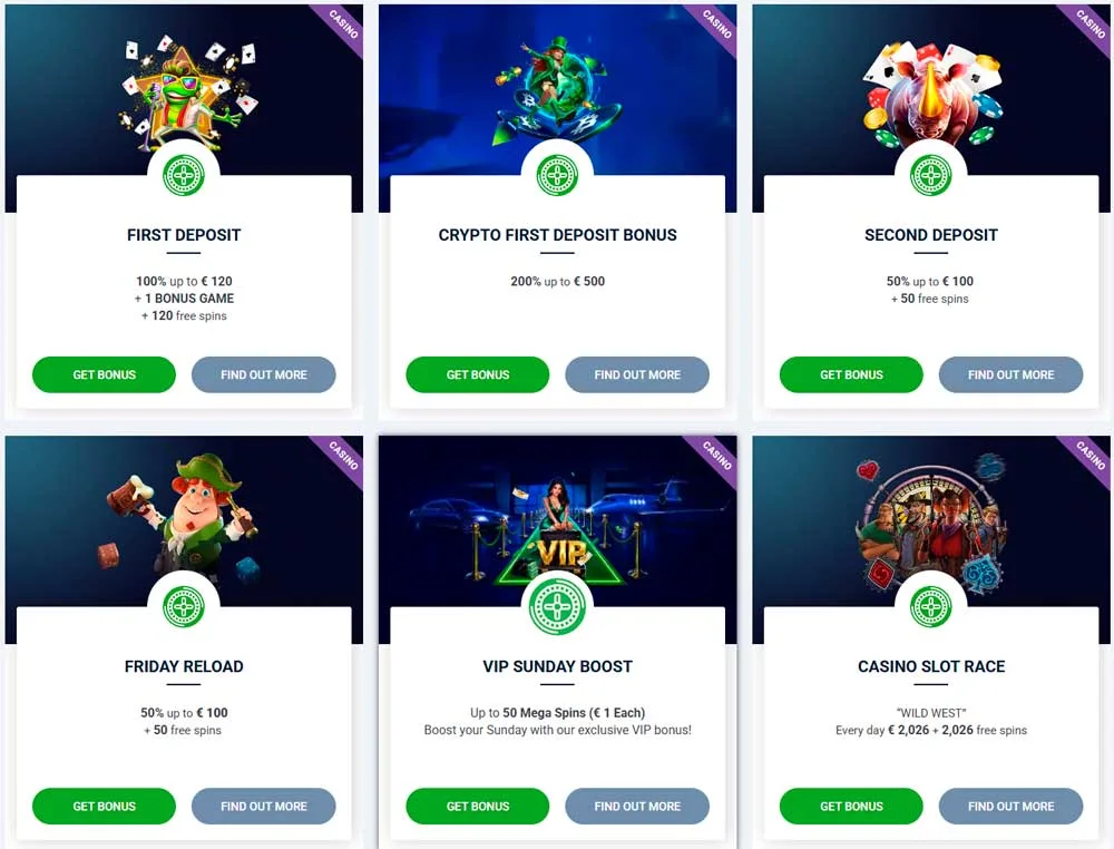 20Bet casino bonuses