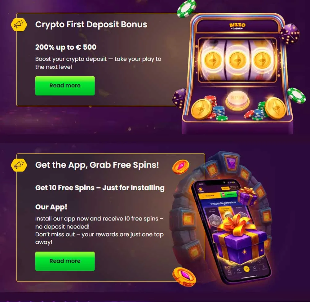 Bizzo Casino bonus offers