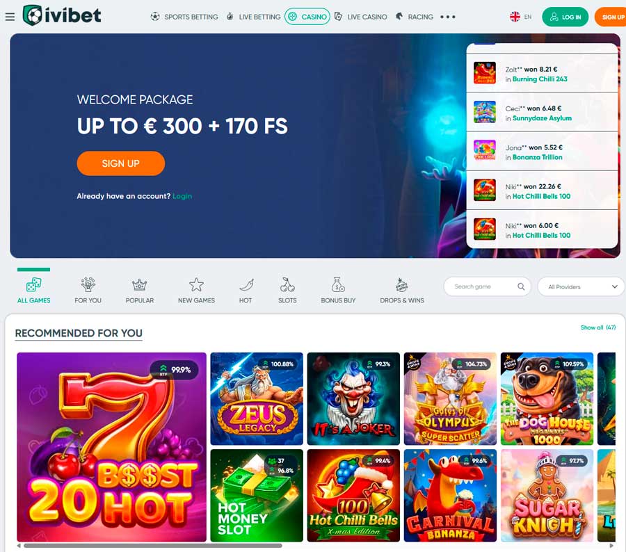 Ivibet casino lobby