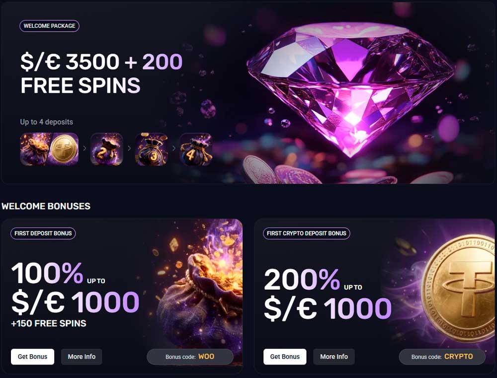 Woo Casino bonuses