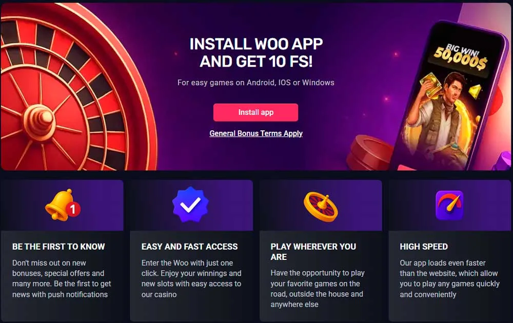 Woo Casino mobile view